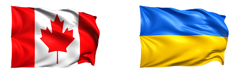 Flags of Canada and Ukraine